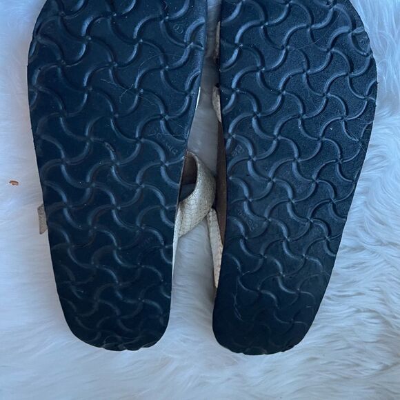 Bertula Birkenstock beige reptile prints sandals with rhinestones accents SZ40 - Picture 3 of 11